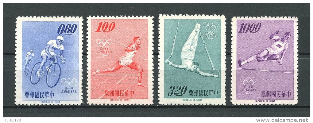 FORMOSE TAIWAN 1964 N° 488/491 ** Neufs = MNH TTB  Sports JO Tokyo Cyclisme Courses - Unused Stamps