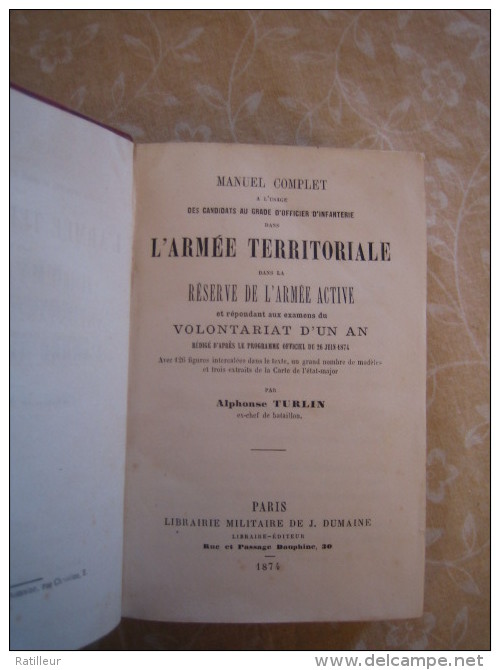 L'Armée Territoriale ( 1874 ). - French