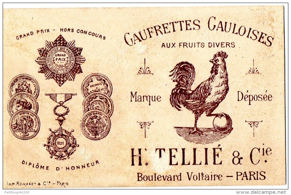 CHROMO  GAUFRETTES GAULOISES  H. TELLIE & Cie Paris  == - Sonstige & Ohne Zuordnung