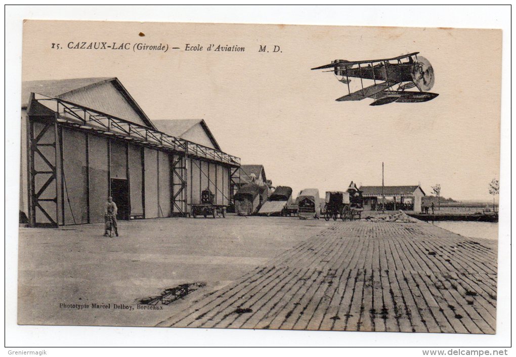 Cpa - Cazaux Lac (Gironde) - Ecole D'aviation - Autres & Non Classés