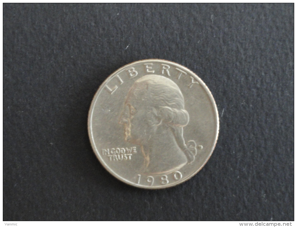 1980 - Quarter Dollar USA  - Etats-Unis - 1932-1998: Washington