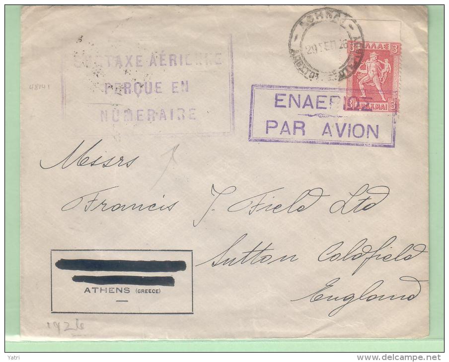 Aero Espresso Italiana (AEI) - Atene - Brindisi (29.7.1926) - Marcophilie (Avions)