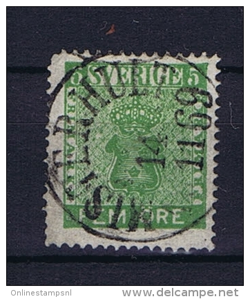 Sweden: 1858 Mi Nr 7 C  , Used, Facit 7 Dark Green - Gebruikt