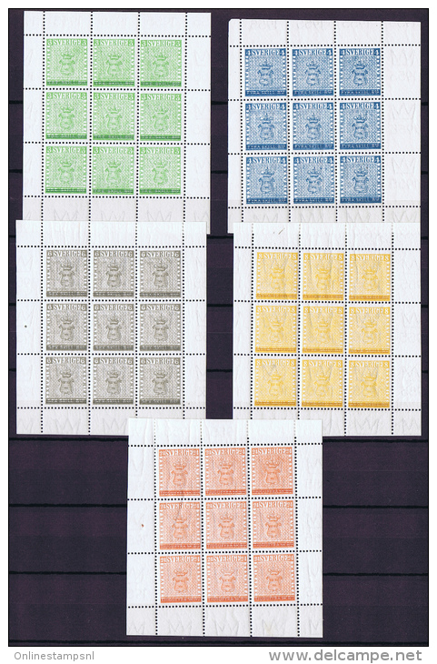 Sweden: 1955 Mi Nr 406 - 410  Facit 471 - 475, MNH/** , 4 Ore Sheet Has Some Bits Of Paper On The Back - Blokken & Velletjes