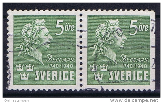 Sweden: 1940  Mi Nr 277 Pair   Facit 324 - Used Stamps