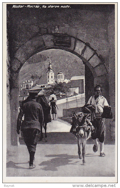 MST121   --  MOSTAR  --  NA STAROM MOSTU  --  WITH SERBIAN ORTHODOX CHURCH,  BRIDGE , DONKEY  --   PHOTO PC - Bosnia Erzegovina