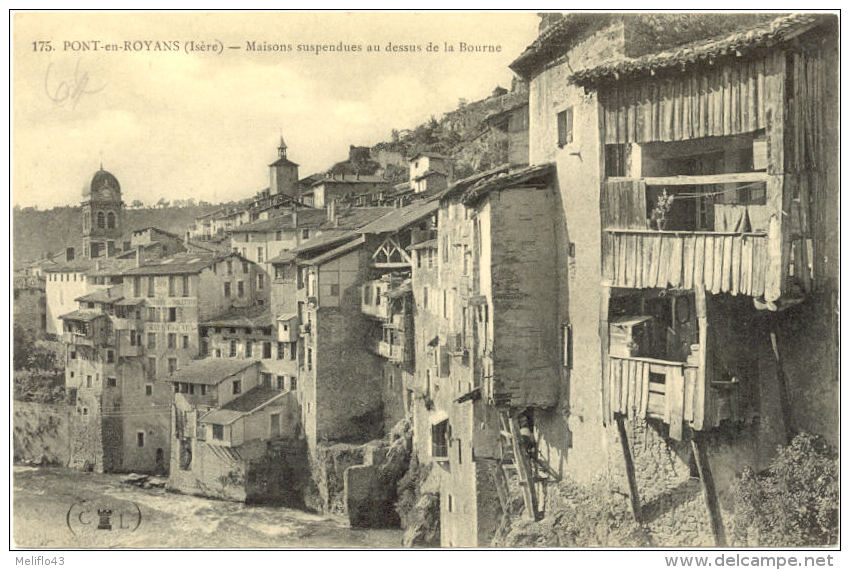 38/ CPA - Pont En Royans - Maisons Suspendues Au Dessus De La Bourne - Pont-en-Royans