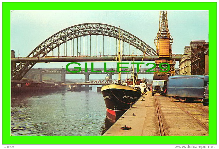 NEWCASTLE-UPON-TYNE, UK - THREE BRIDGES  - ANIMATED SHIP, PENTLAND FIRTH, OLS TRUCKS - - Newcastle-upon-Tyne