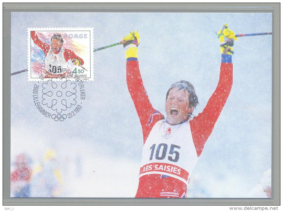 Norway - Olympic Games Lillehammer 1994 Maximum Card - Vegard Ulvang - 1992 Albertville Champion - Inverno1994: Lillehammer