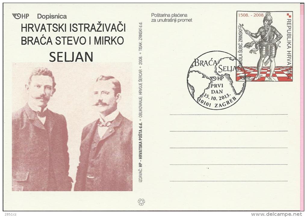 Croatian Explorers - Brothers Seljan, Zagreb, 15.10.2013., Croatia, Carte Postale - Explorateurs