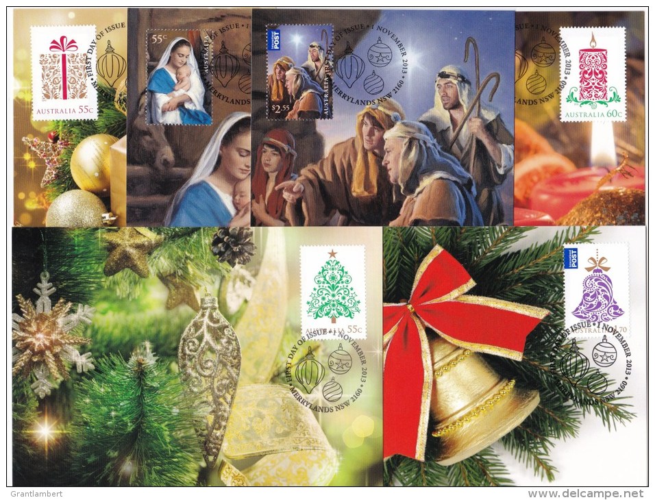 Australia 2013 Christmas Set Of 6 Maximum Cards - Cartoline Maximum