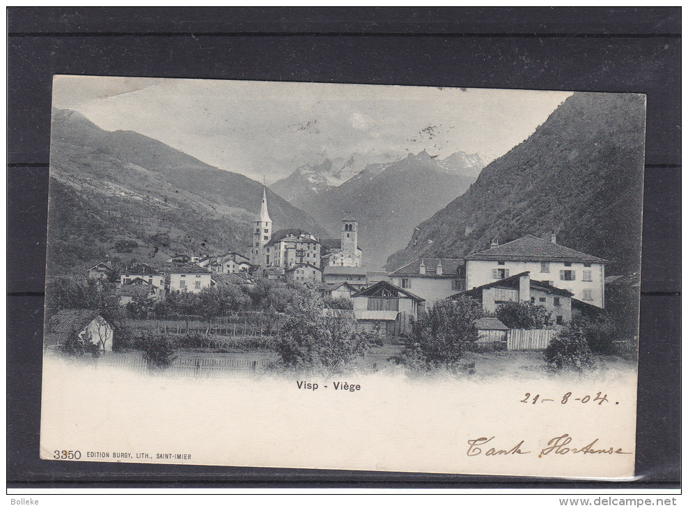 Suisse - Carte Postale De 1904 - Imprimé - Oblitération - Ambulant N° 6 - Vue De Visp - Brieven En Documenten