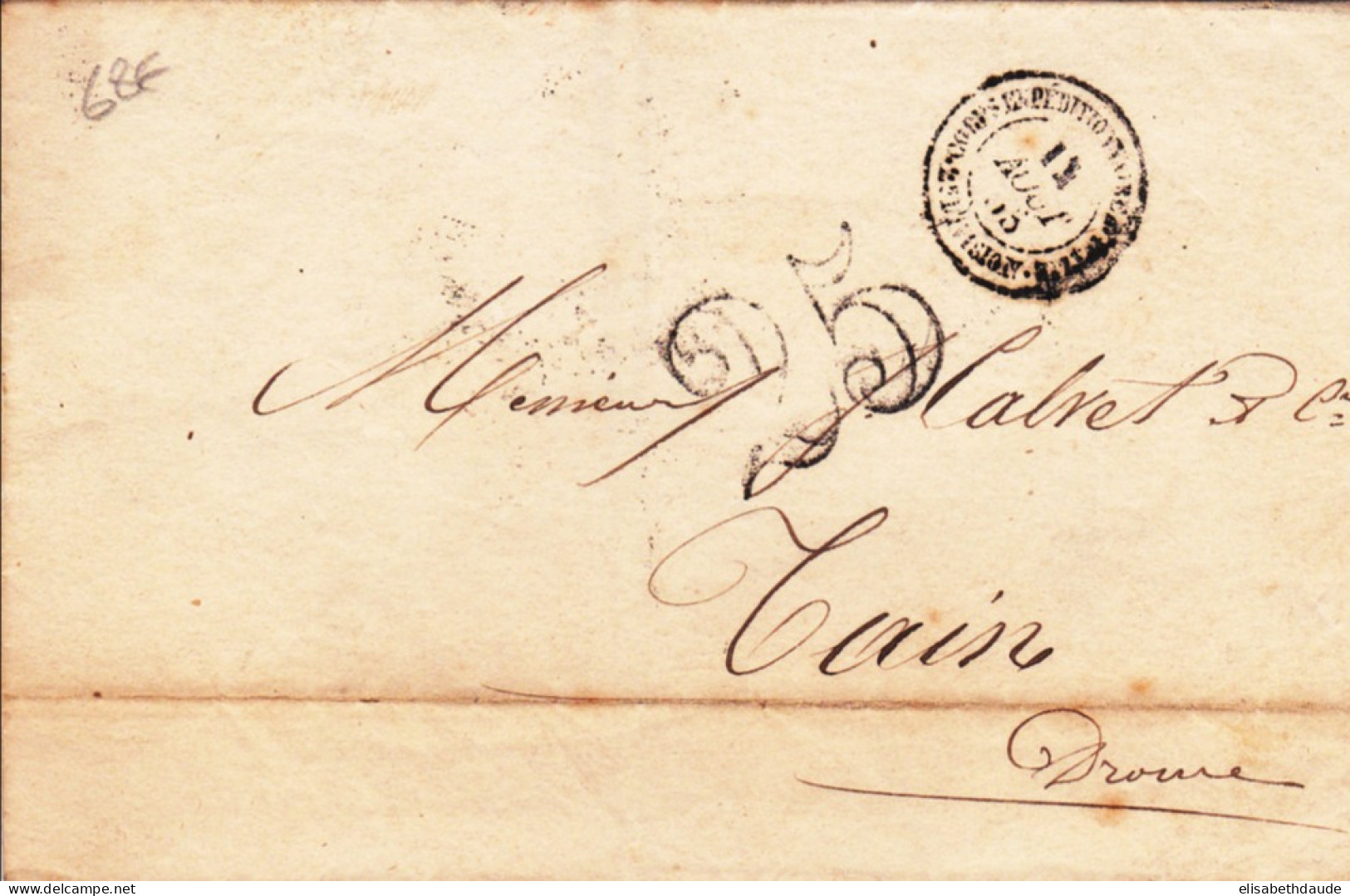 1853 - LETTRE Du CORPS EXPEDITIONNAIRE D'ITALIE (2° DIVISION) Avec TAXE TAMPON De 25 De ROME Pour TAIN (DROME) - Marques D'armée (avant 1900)