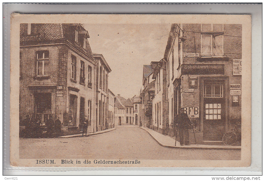 4174 ISSUM, Blick In Die Geldernschestrasse, Gastwirtschaft, Werbe-Schilder - Geldern