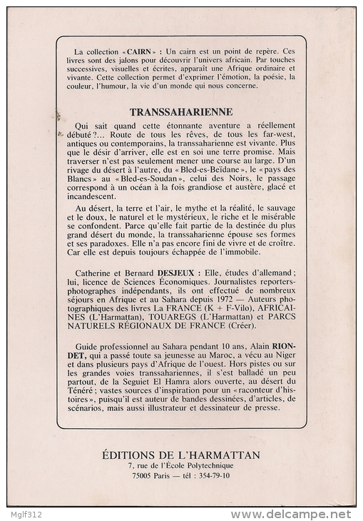 TRANSSAHARIENNE Edition L'HARMATTAN 1984 Détails, Voir Les Scans - Reizen