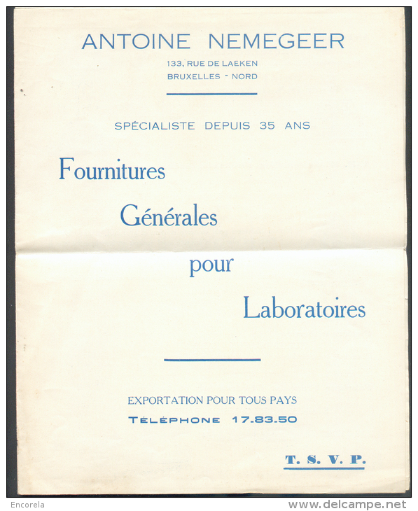 10 Centimes Cérès Obl. Mécanique BRUXELLES 1 Sur Lettre Publiciatire De La Société Antoine NEMEGER Fourniture S Générale - 1932 Ceres Y Mercurio