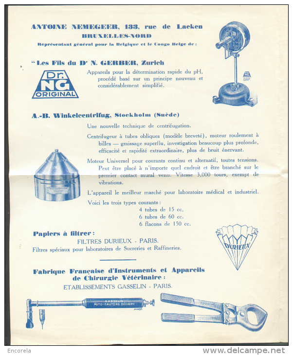 10 Centimes Cérès Obl. Mécanique BRUXELLES 1 Sur Lettre Publiciatire De La Société Antoine NEMEGER Fourniture S Générale - 1932 Ceres E Mercurio