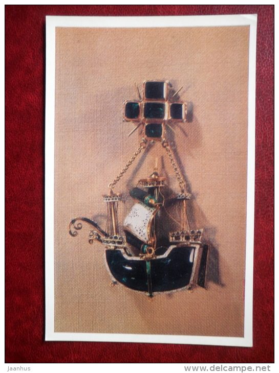 Pendant - Caravel , Spain , 16th Century - Sailing Ship - Western European Jewelry - 1971 - Russia USSR - Unused - Autres & Non Classés
