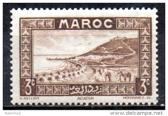 FRENCH MOROCCO 1933 Agadir Bay - 3c. - Brown MH - Unused Stamps