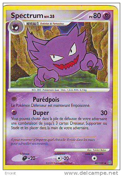 - X - CARTE POKEMON SPECTRUM NIV 35 40/100 NEUVE - Andere & Zonder Classificatie