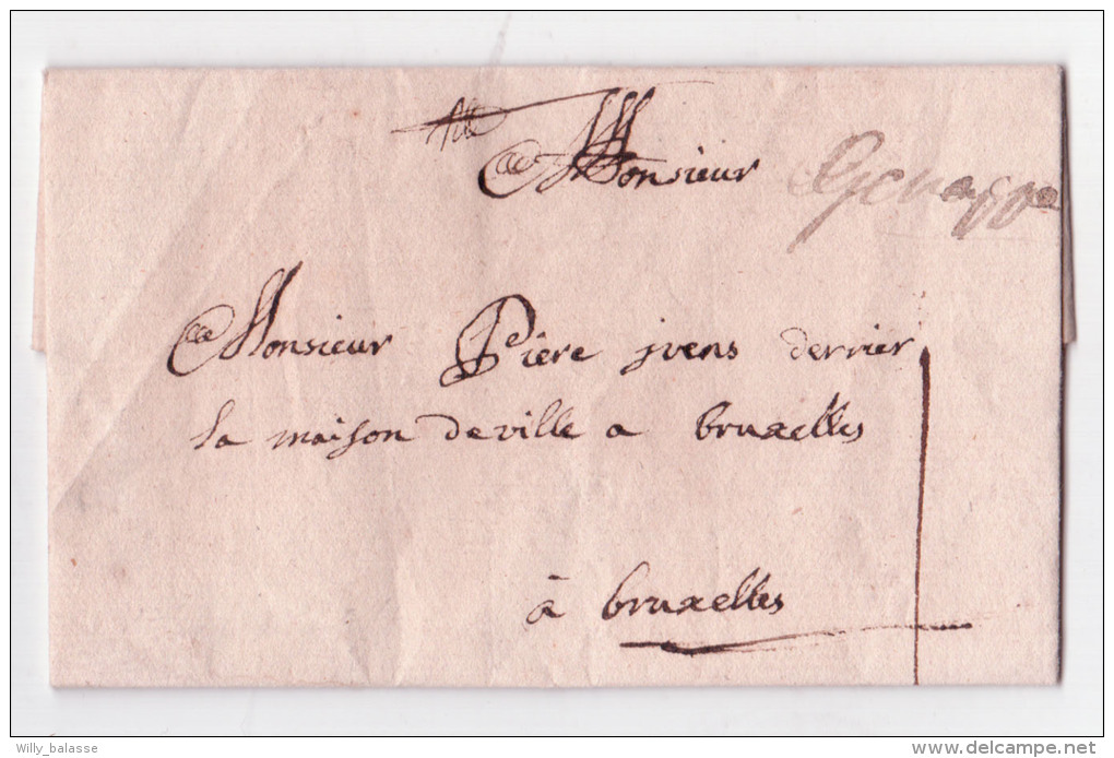 1766, L. Avec Manuscrit "Genappe" + "I" Pour Bruxelles - 1714-1794 (Oostenrijkse Nederlanden)