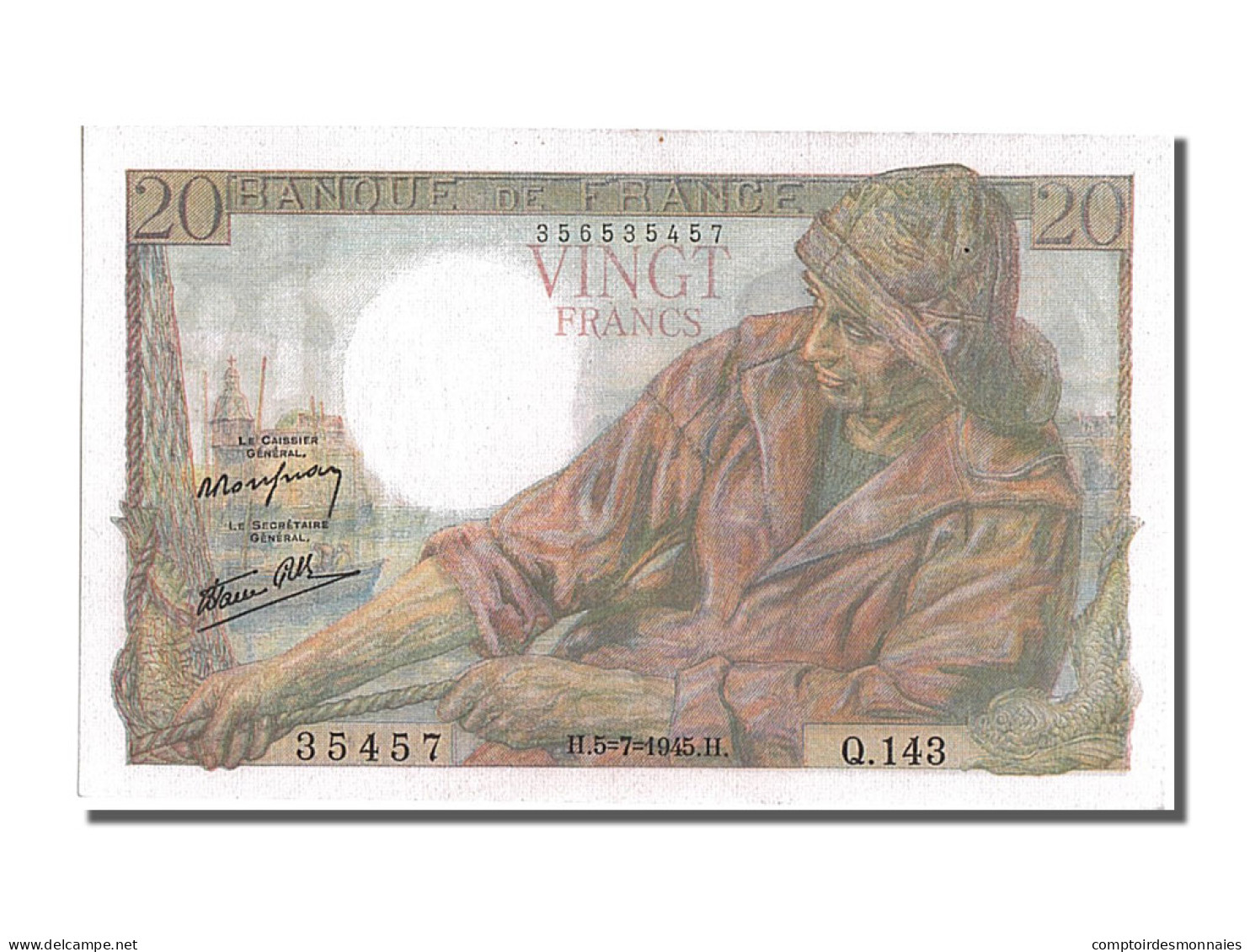 Billet, France, 20 Francs, 20 F 1942-1950 ''Pêcheur'', 1945, 1945-07-05, NEUF - 20 F 1942-1950 ''Pêcheur''