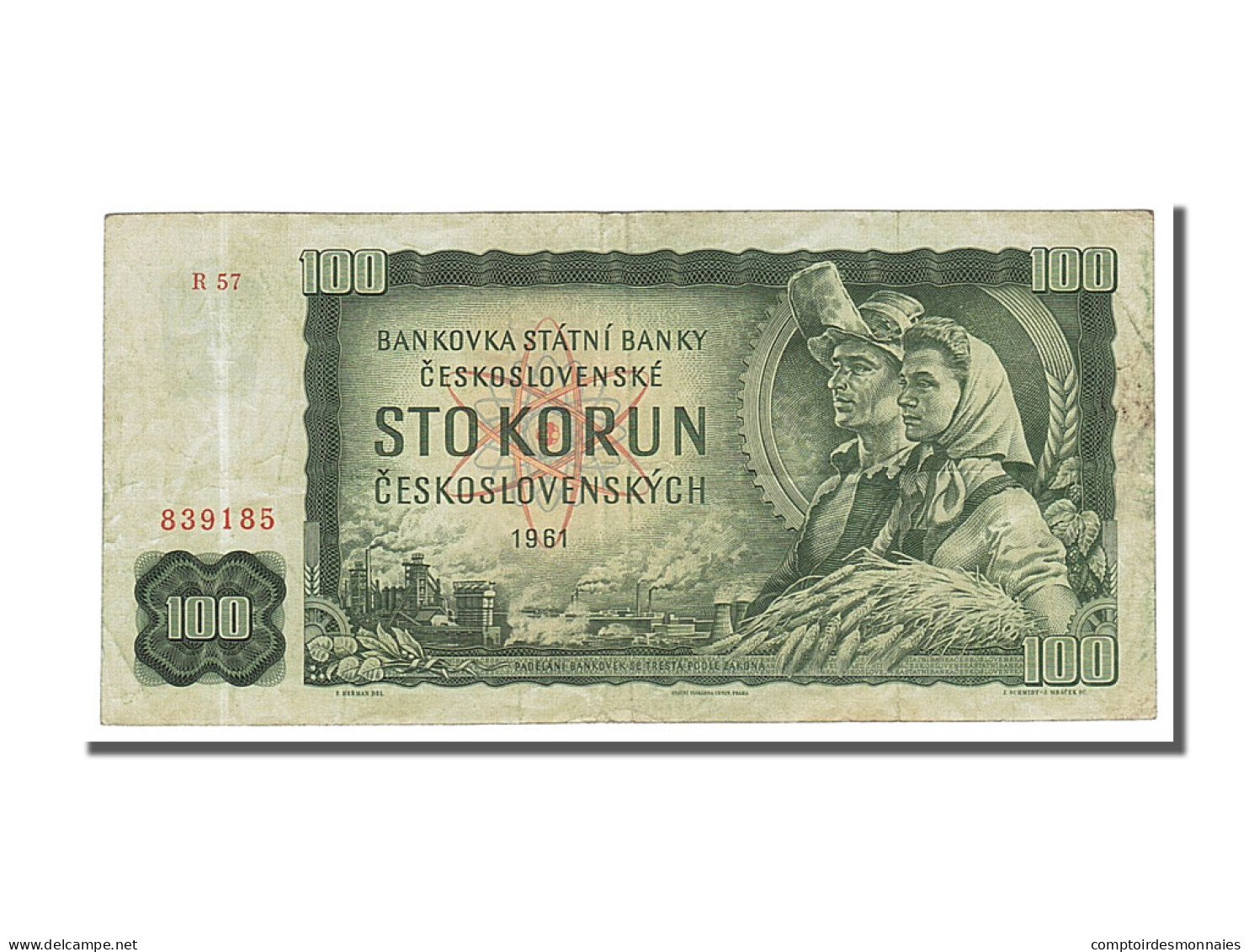 Billet, Tchécoslovaquie, 100 Korun, 1961, TTB - Tchécoslovaquie