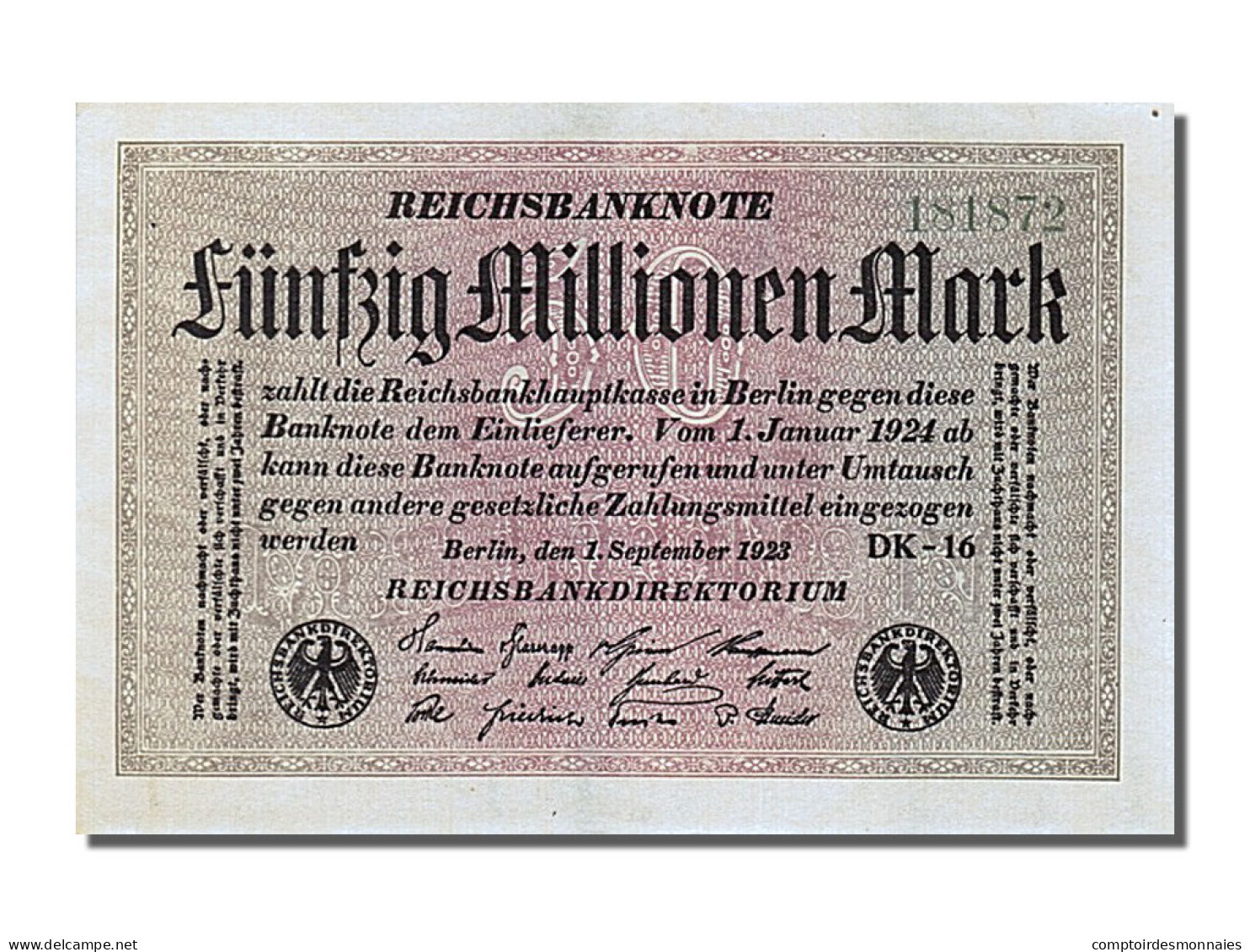 Billet, Allemagne, 50 Millionen Mark, 1923, NEUF - 50 Miljoen Mark