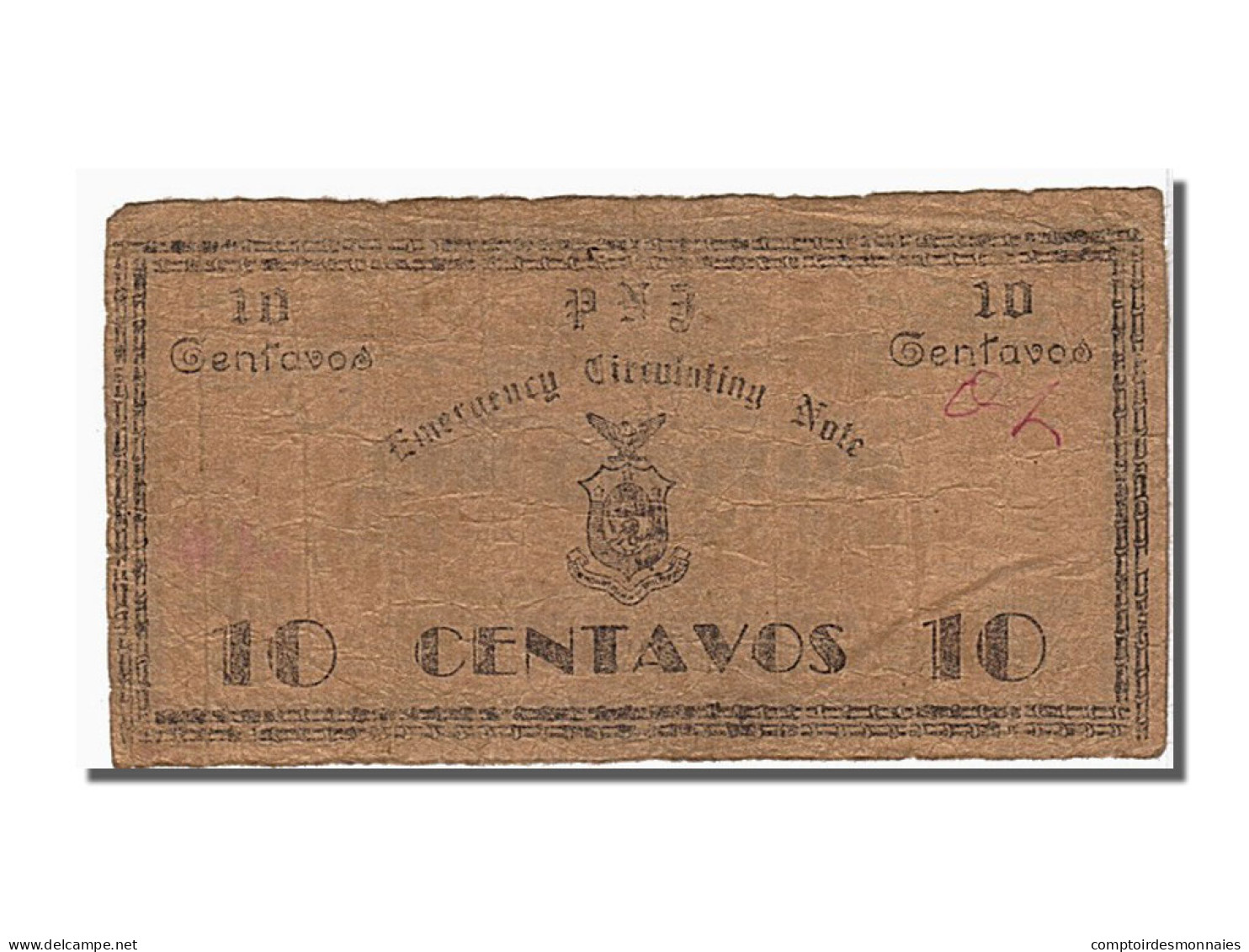 Billet, Philippines, 10 Centavos, 1942, KM:S573, TTB - Philippines