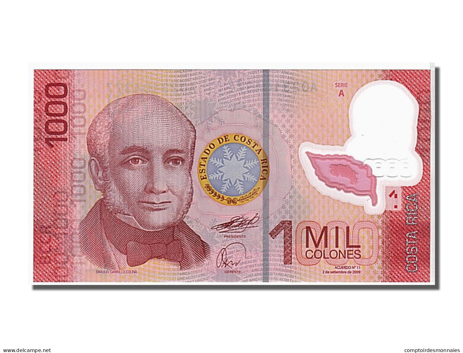 Billet, Costa Rica, 1000 Colones, 2009, NEUF - Costa Rica