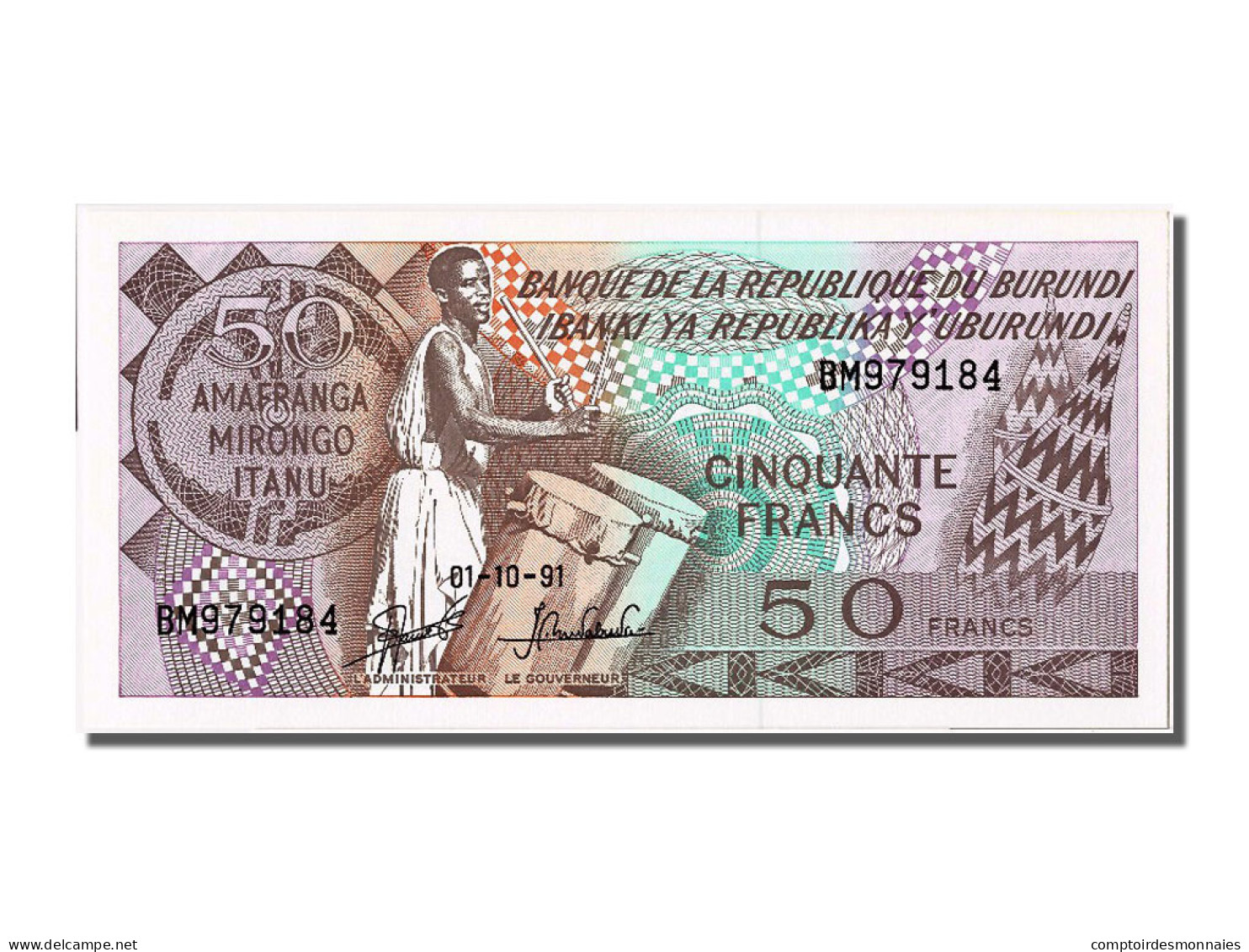 Billet, Burundi, 50 Francs, 1991, 1991-10-01, NEUF - Burundi