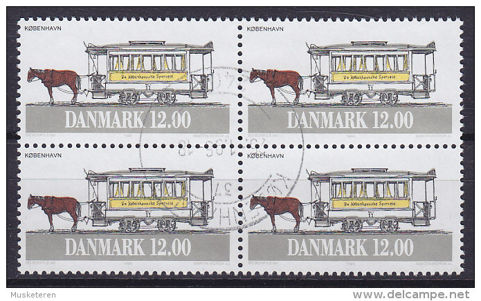 Denmark 1994 Mi. 1083   12.00 Kr Strassenbahnen Streetcars Tram Tramways 4-Block !! - Blocks & Sheetlets