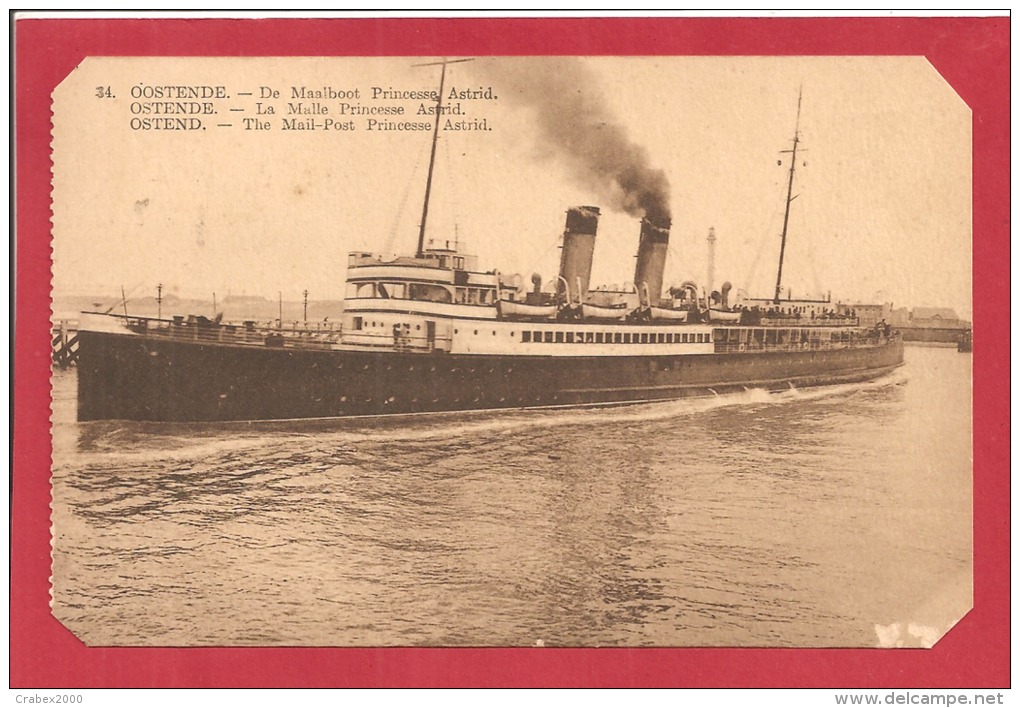 N°Y&T 986 (TP BELGE) OSTENDE (PAQUEBOT PRINCESSE ASTRID) Vers   ARGENTON Le    1935  (2SCANS) - Schiffspost