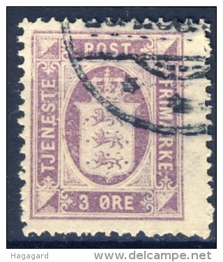 ##C2483. Denmark 1875. Official Stamp. Michel 4YA. Reverse Watermark. Cancelled(o) - Service