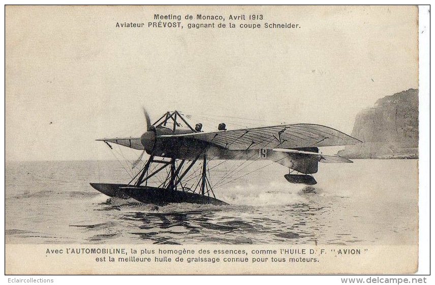 Monaco     Aviation    Aviateur Prévost Meeting De 1913 - Andere & Zonder Classificatie