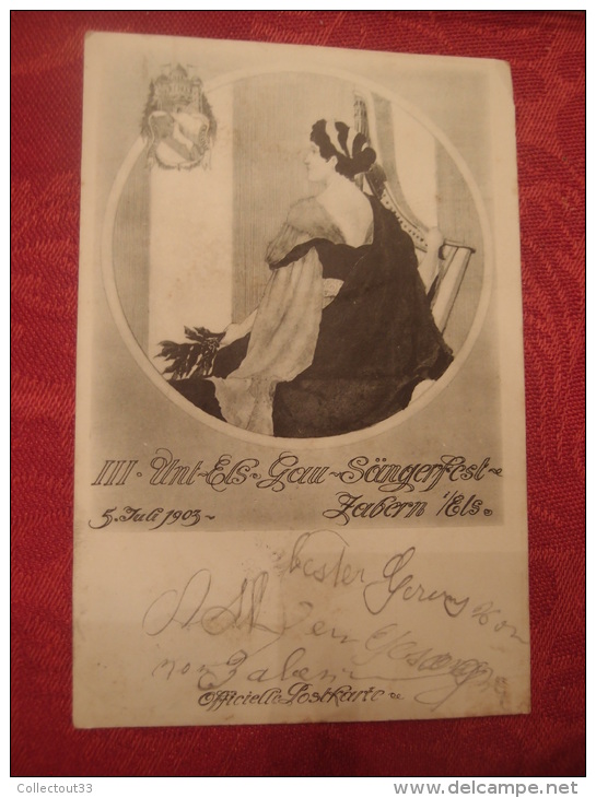 CPA Zabern Saverne Sängerfest Fête Du Chant Concert 1913 Carte Officielle Rare - Saverne