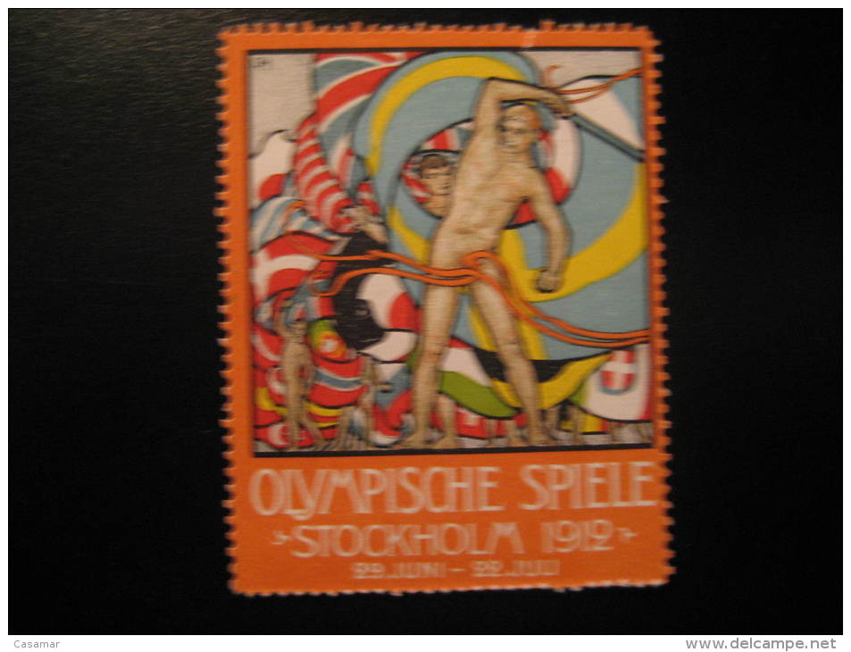 Stockholm 1912 Olympic Games Olympics Sweden Poster Stamp Label Vignette Vi&ntilde;eta - Verano 1912: Estocolmo