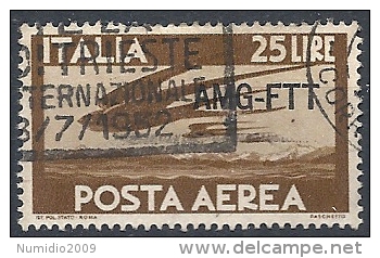 1949 TRIESTE A USATO POSTA AEREA 25 LIRE - RR11872 - Luftpost