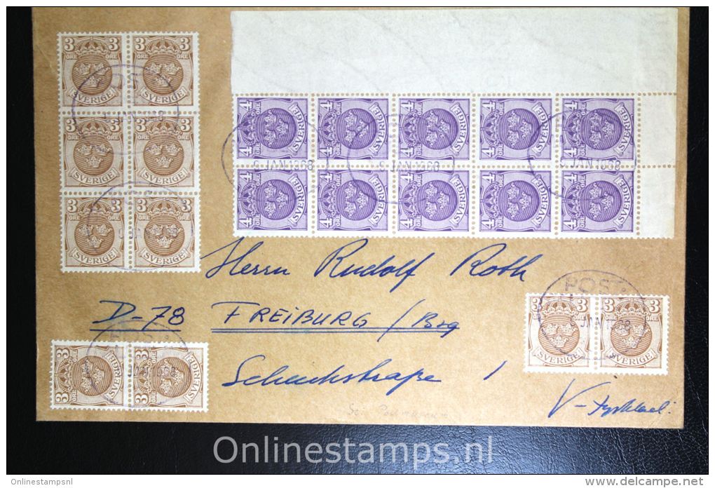 Sweden: Cover With 10 Pcs Sheetcorner 6 Block, 2 X 2 Block - Storia Postale