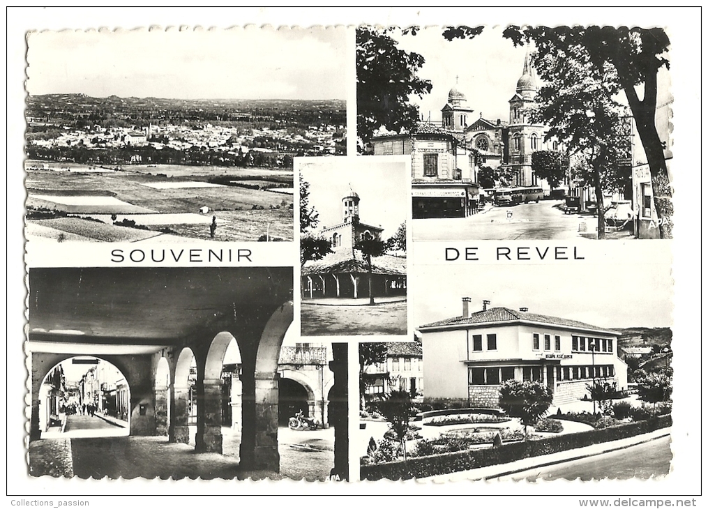 Cp, 31, Revel, Multi-Vues, Voyagée 1959 - Revel