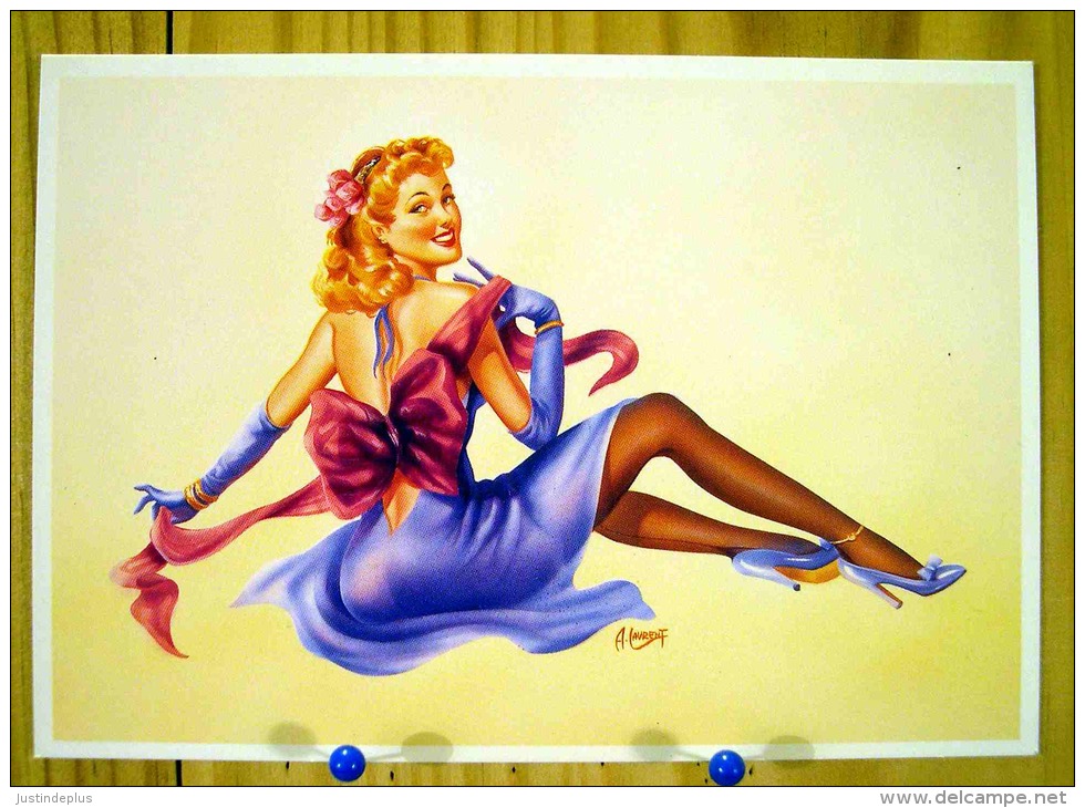 PIN UP ILLUSTRATEUR A LAURENT MRC SOLLY NEW YORK CARDS HUILE - Pin-Ups