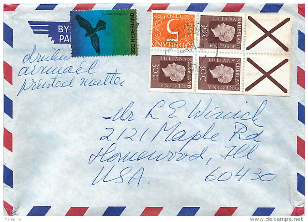 1974 Lettre Avion Pour Les USA  Partie De Carnet PB 17a - Briefe U. Dokumente