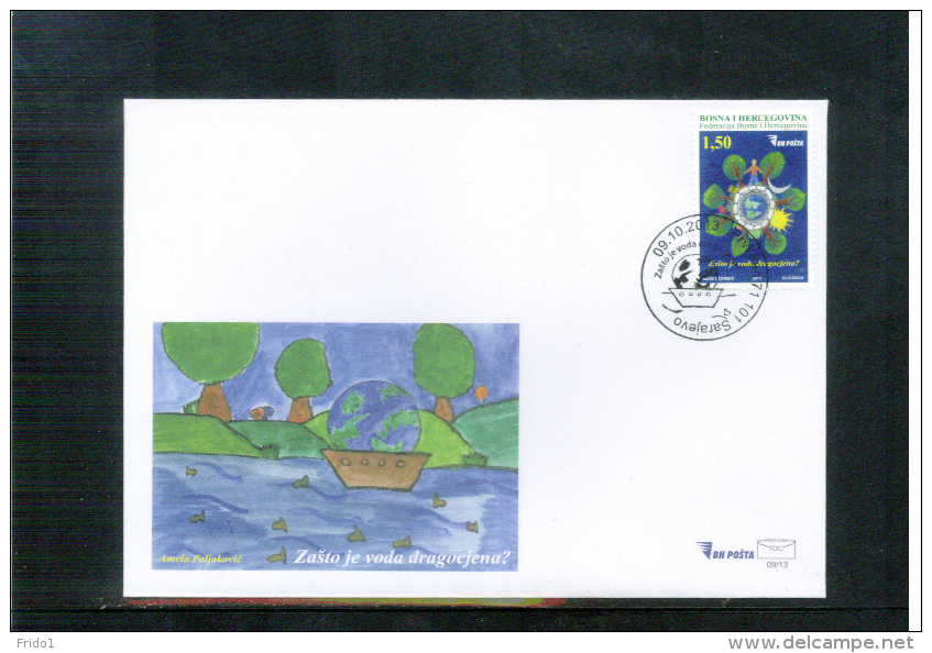 Bosnia & Herzegowina 2013 Importance Of Water FDC - Umweltschutz Und Klima