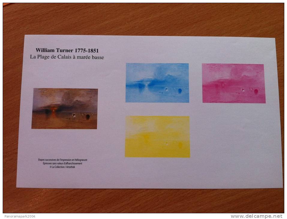 FRANCE - BANDE / EPREUVE GOMMEE ETAPES D´IMPRESSION SUCCESSIVES - 4438 WILLIAM TURNER - Prove Di Lusso