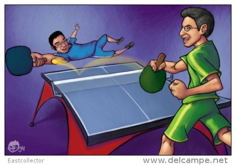 Table Tennis Stamped Carte Postal 1275 -10 - Tennis De Table