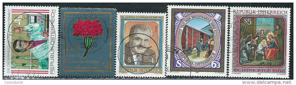 Austria 1988 Usato - Mi.1939/43  Yv.1767;1769/72 - Usati