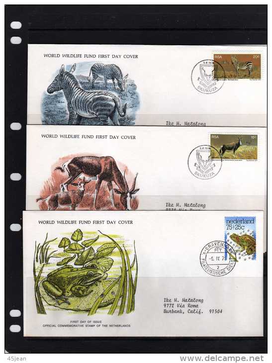 WWF: 1976 Série De 12 Fdc Sauvegarde Des Animaux En Voie D'extinction Sur Plusieurs Pays - Collections, Lots & Series