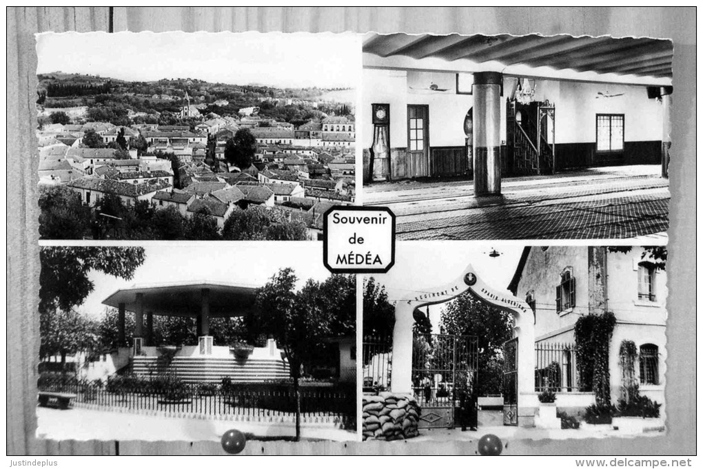 ALGERIE SOUVENIR DE MEDEA MULTIVUES VUE GENERALE INTERIEUR DE LA MOSQUEE LE KIOSQUE QUARTIER YUSUF - Medea