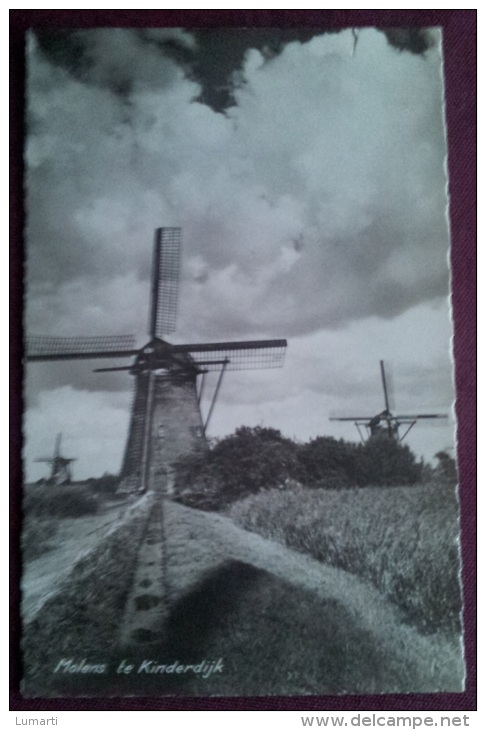 Pays Bas : MOLENS TE KINDERDIJK .CPA Photo 1957. - Kinderdijk
