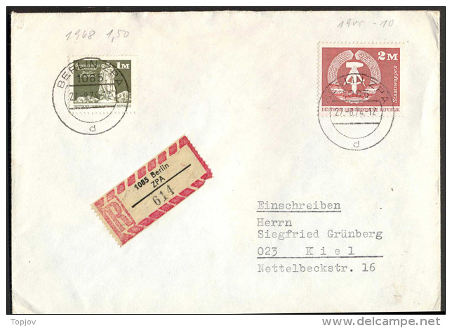 GERMANY - DDR - ARMS - Recomm.letter - 1974 - Enveloppes